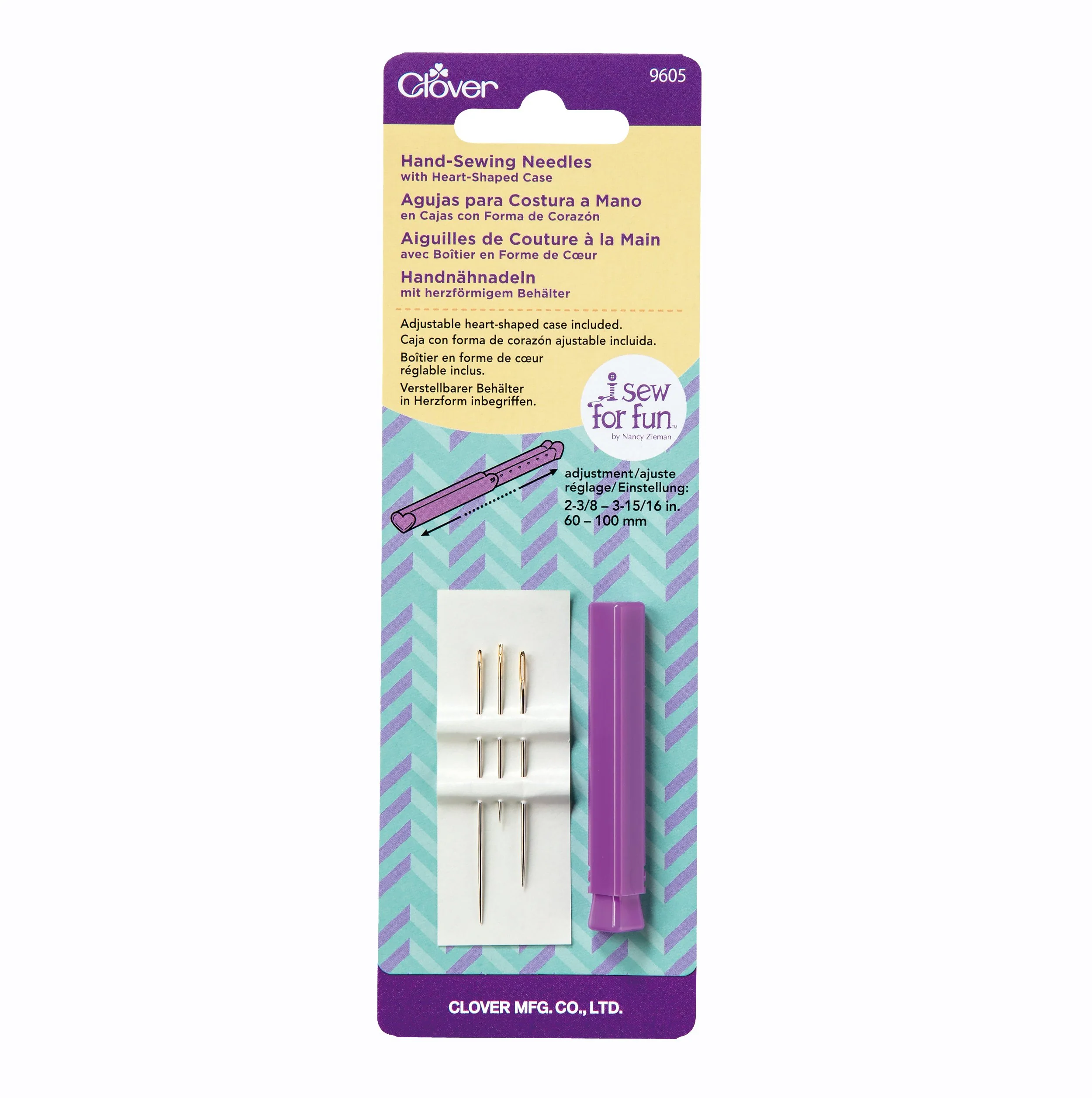 I Sew for Fun Hand-Sewing Needles with Heart-Shaped Case