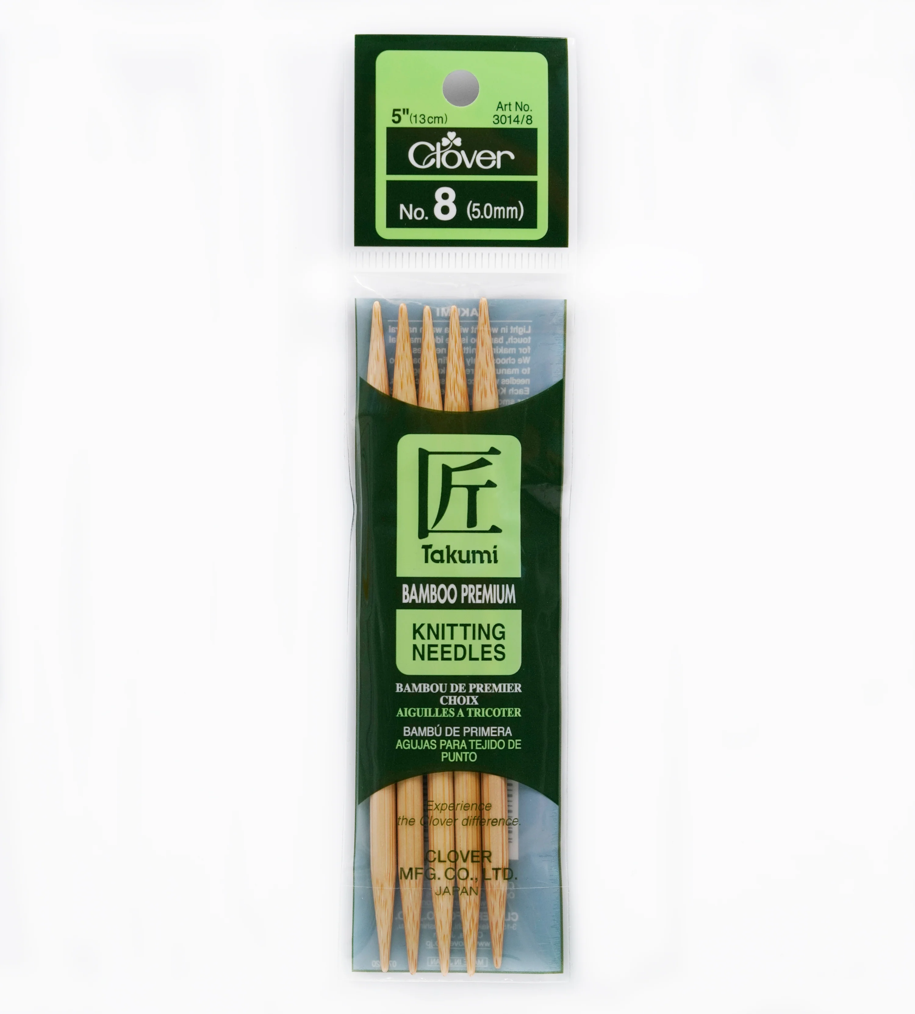 Takumi Bamboo Knitting Needles Double Pointed (5") No. 8