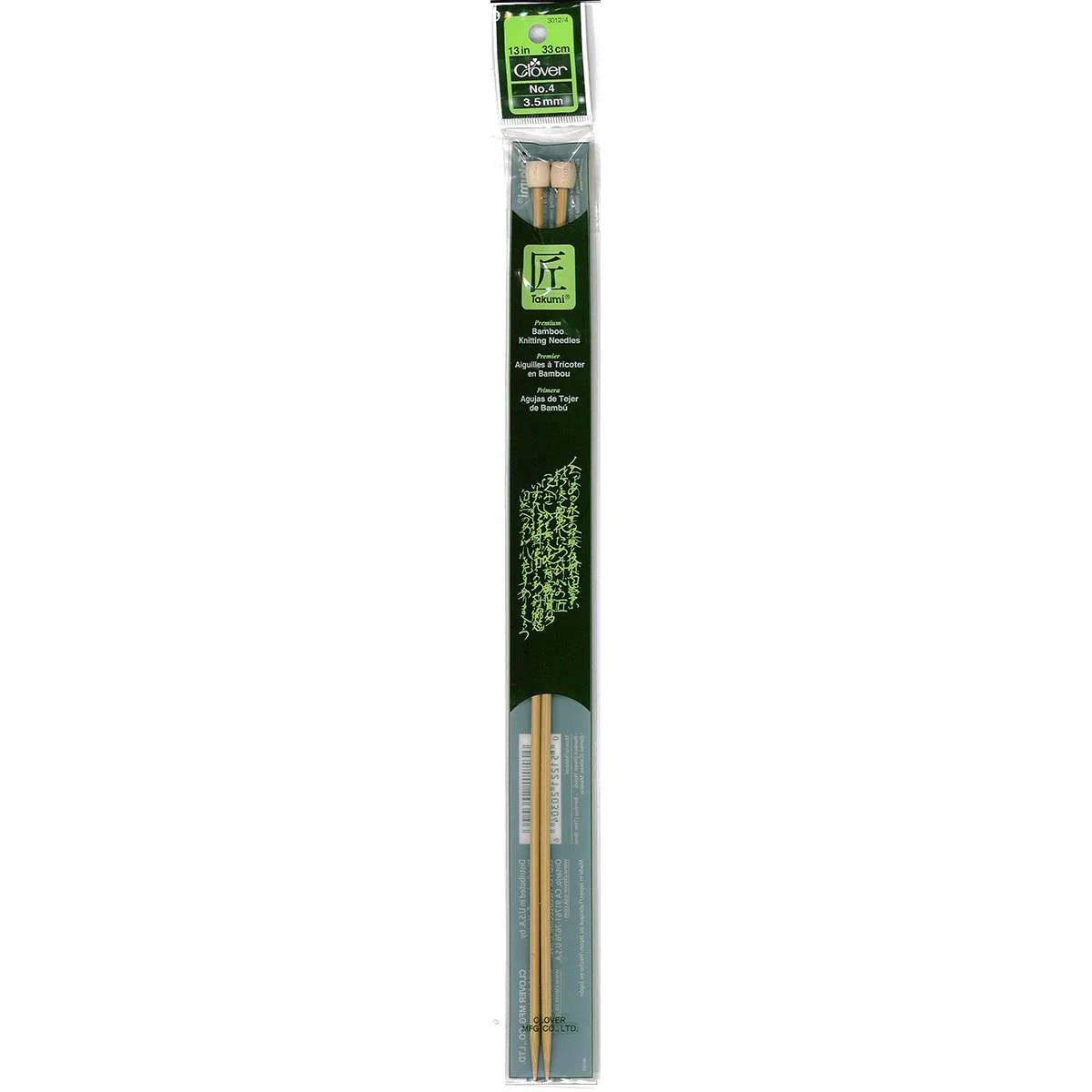 Takumi Bamboo Knitting Needles Single Pointed (13") No. 4